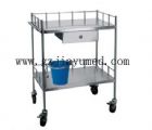 JY-A10 Stainless steel treatment cart（with drawer、plastic barrels）